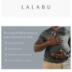 Gray Lalabu brand baby holding shirt
New without tag It is an XL but tag says 2X